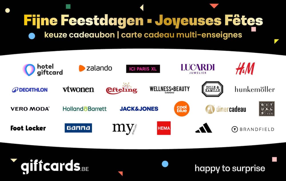 Giftcards.be Fijne Feestdagen Keuze Cadeaukaart